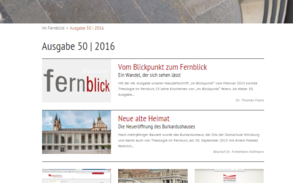 Regulär wäre dies die 50. Ausgabe von „Im Blickpunkt“ gewesen. Das neue Online-Magazin hat nun den Namen „Fernblick“ bekommen und startet mit dieser Ausgabe Nr. 1.